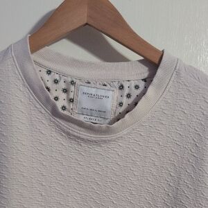 Denim & Flower Off-White Textured Crewneck